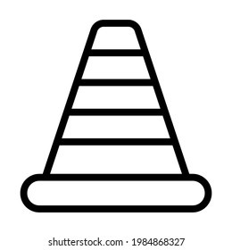 Icon Of Traffic Cone. Editable Bold Outline Design. Vector Illustration.