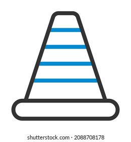 Icon Of Traffic Cone. Editable Bold Outline With Color Fill Design. Vector Illustration.