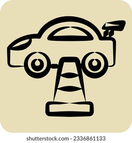 Icon Traffic Cone. related to Racing symbol. hand drawn style. simple design editable. simple illustration