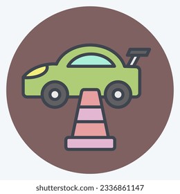 Icon Traffic Cone. related to Racing symbol. color mate style. simple design editable. simple illustration