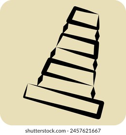 Icon Traffic Cone. related to Security symbol. hand drawn style. simple design illustration