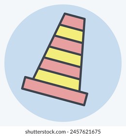 Icon Traffic Cone. related to Security symbol. color mate style. simple design illustration
