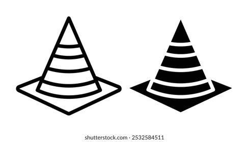 Icon of a traffic cone, symbolizing road safety, construction, or warnings.