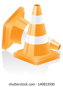 icon traffic cone vector illustration isolated on white background