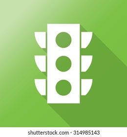 Icon of traffic light. Flat style with long shadow.