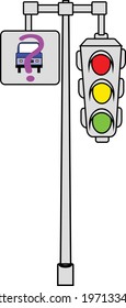 Icon Traffic Light Red Yellow Green Stock Vector (Royalty Free ...