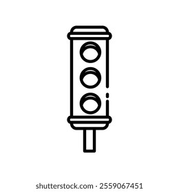 icon Traffic light ,signals managing vehicle. Suits transportation, urban planning, safety, technology, and traffic management concepts.Isolated white background editable,eps 10