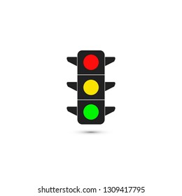 Icon traffic light, stoplight sign. Isolated on white background. Vector illustration, eps 10.