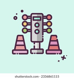 Icon Traffic Lights. related to Racing symbol. MBE style. simple design editable. simple illustration