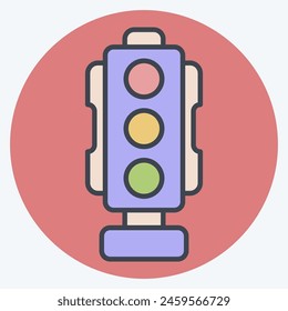 Icon Traffic Signal. related to Smart City symbol. color mate style. simple design illustration