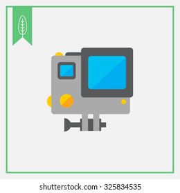 Icon of traffic speed camera in orange circle