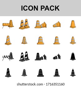 Icon traffice cone best vector illustration , template business construct transportation symbol safety , warning work attention stop element solid company , security background