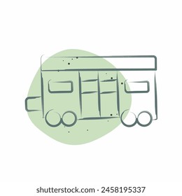 Icon Train Coach. related to Train Station symbol. Color Spot Style. simple design illustration