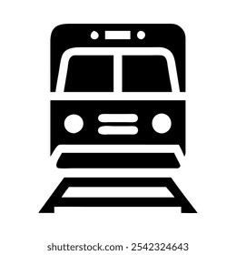 Icon of a train representing public transport, travel, and urban mobility.