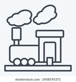 Icon Train Smoke. related to Train Station symbol. line style. simple design illustration