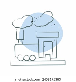 Icon Train Smoke. related to Train Station symbol. Color Spot Style. simple design illustration