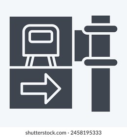 Icon Train Station. related to Train Station symbol. glyph style. simple design illustration