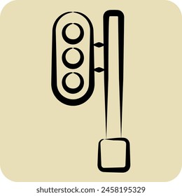 Icon Train Traffic. related to Train Station symbol. hand drawn style. simple design illustration