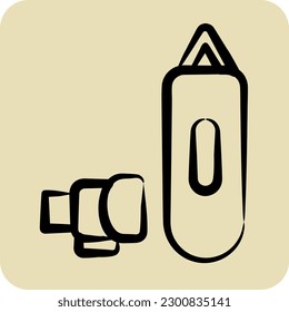 Icon Training. related to Combat Sport symbol. hand drawn style. simple design editable. simple illustration.boxing