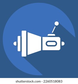 Icon Transmission. related to Car Service symbol. Long Shadow Style. repairin. engine. simple illustration