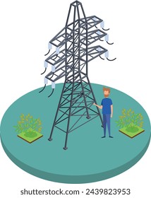 Icon of Transmission Voltage Pole Vector 