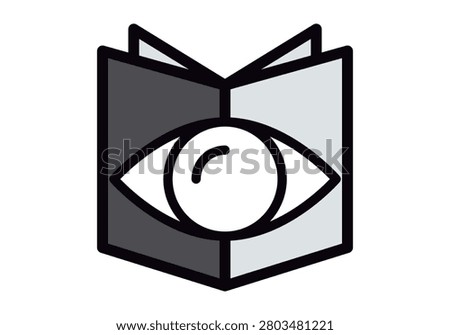 Icon of transparency and vision with eye and book