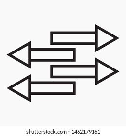 Icon of transparent arrows in different directions. Vector icon.