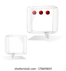 icon transparent cloud thoughts with red marks inside