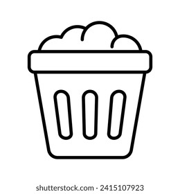 Icon of trash basket in modern style, isolated on white background