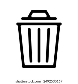 Icono de papelera, signo de Vector de esquema de reciclaje simple, pictograma de estilo lineal de papelera. Símbolo de Borrar, ilustración de logotipo, símbolo de la papelera de Vector moderno aislado sobre fondo blanco.