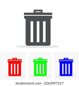 Icon trash in black and RGB colour