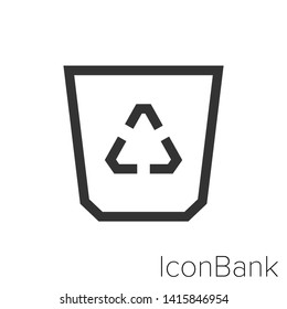 Icon trash in black and white Illustration.