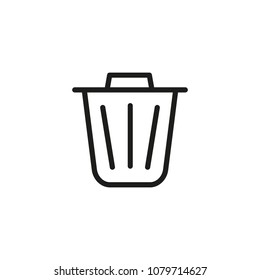 Icon of trash can. Bin, container, rubbish. Recycling concept. Can be used for topics like ecology, dump, pollution
