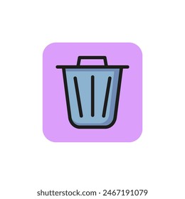 Icon of trash can. Bin, container, rubbish. Recycling concept. Can be used for topics like ecology, dump, pollution