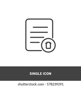 Icon trash can document Single Icon  Graphic Design