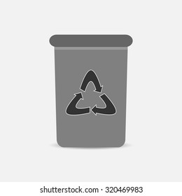 Icon trash can. Label garbage, trash design vector, bin vintage, recycling waste, container rubbish illustration