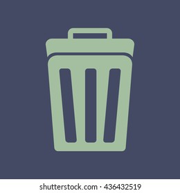 Icon of Trash Can, Recycle Bin, Dustbin . Eps-10.