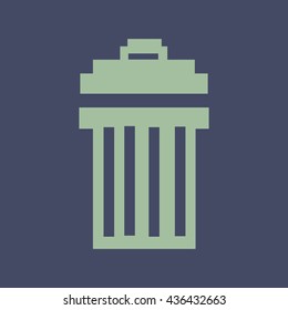 Icon of Trash Can, Recycle Bin, Dustbin . Eps-10.