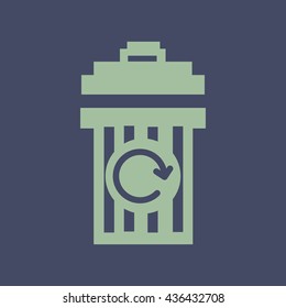 Icon of Trash Can, Recycle Bin, Dustbin . Eps-10.
