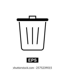 The icon of Trash can. Simple flat icon illustration of Trash can. Trash can Icon Vector illustration logo template for many purpose.