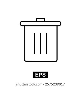 The icon of Trash can. Simple flat icon illustration of Trash can. Trash can Icon Vector illustration logo template for many purpose.