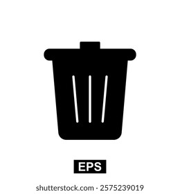 The icon of Trash can. Simple flat icon illustration of Trash can. Trash can Icon Vector illustration logo template for many purpose.