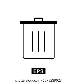 The icon of Trash can. Simple flat icon illustration of Trash can. Trash can Icon Vector illustration logo template for many purpose.