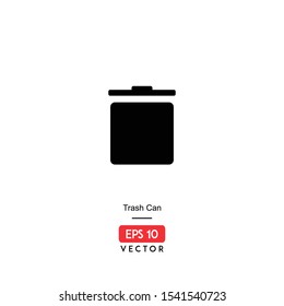 Icon trash can with solid style vector, isolated on white background, EPS10 - Vector