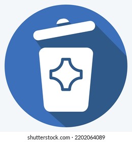 Icon Trash Can. suitable for City Park symbol. long shadow style. simple design editable. design template vector. simple illustration