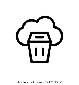 Icon Trash, Cloud Computing, Outline, Flat Icon Logo Illustration Vector Isolated. Suitable for Web Design, Logo, App. 