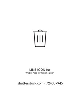 simple trash bin icon set 8247359 Vector Art at Vecteezy