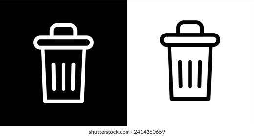 icon, trash, pictogram, can, bin, trashcan, garbage, vector, rubbish, bucket, line, global, outline, web, business, logo, design, isolated, office, vintage, illustration, box, black, button, internet,