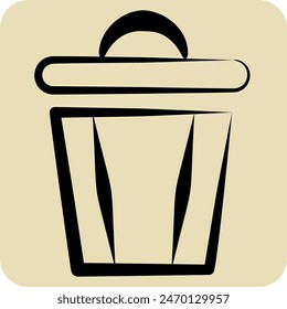 Icon Trash. related to Delete symbol. hand drawn style. simple design illustration