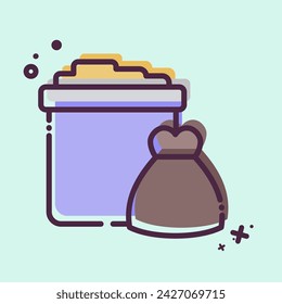 Icon Trash. related to Picnic symbol. MBE style. simple design editable. simple illustration